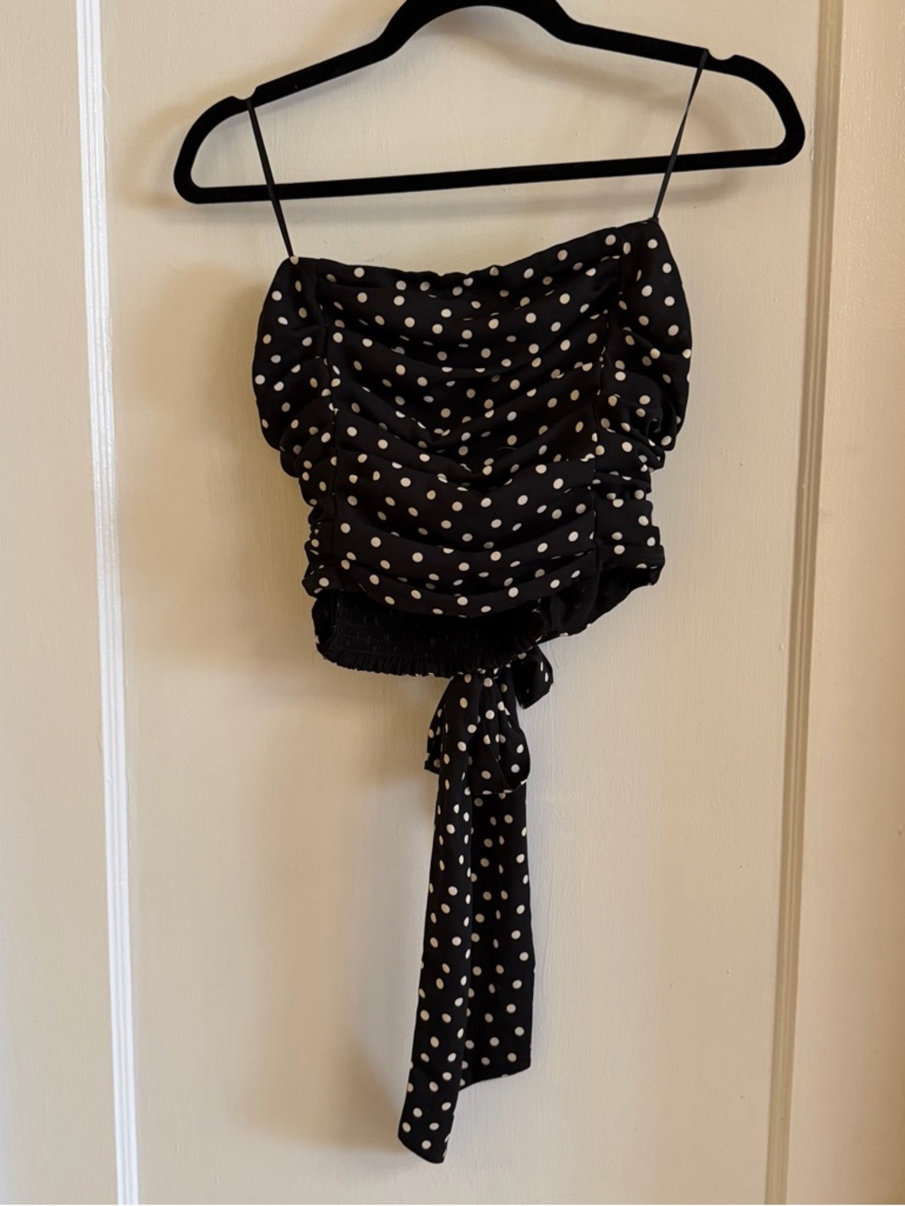 Express Polka Dot Strapless Top